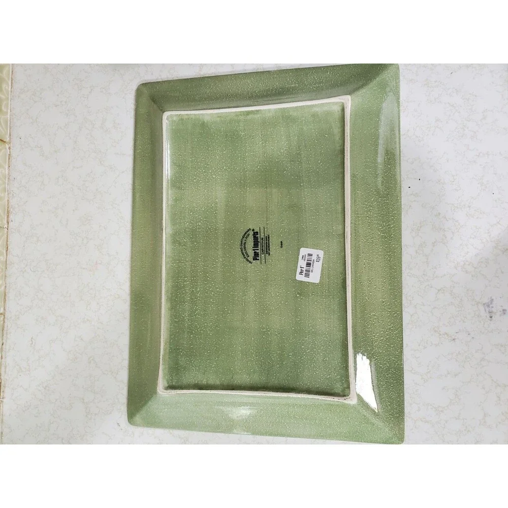 Carynthum by Pier 1 Imports 16” Rectangular Serving Plate Floral Design